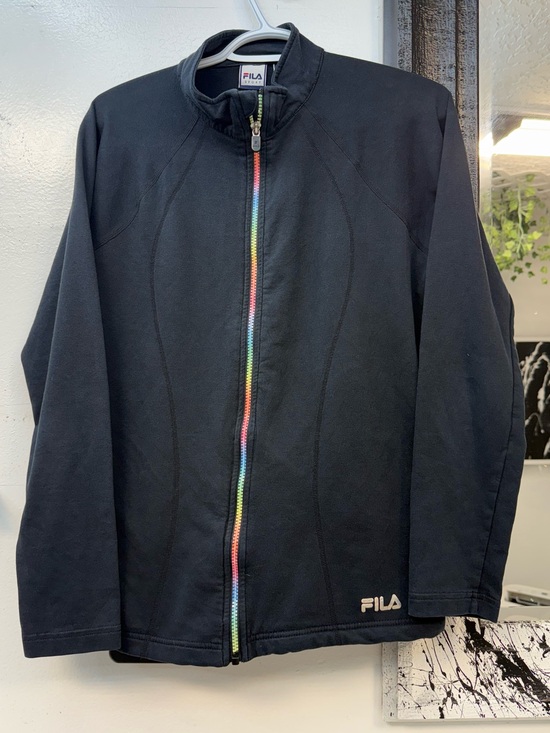 Fila Jackets & Blazers - FILA Black Lightweight Jacket with Rainbow Zip